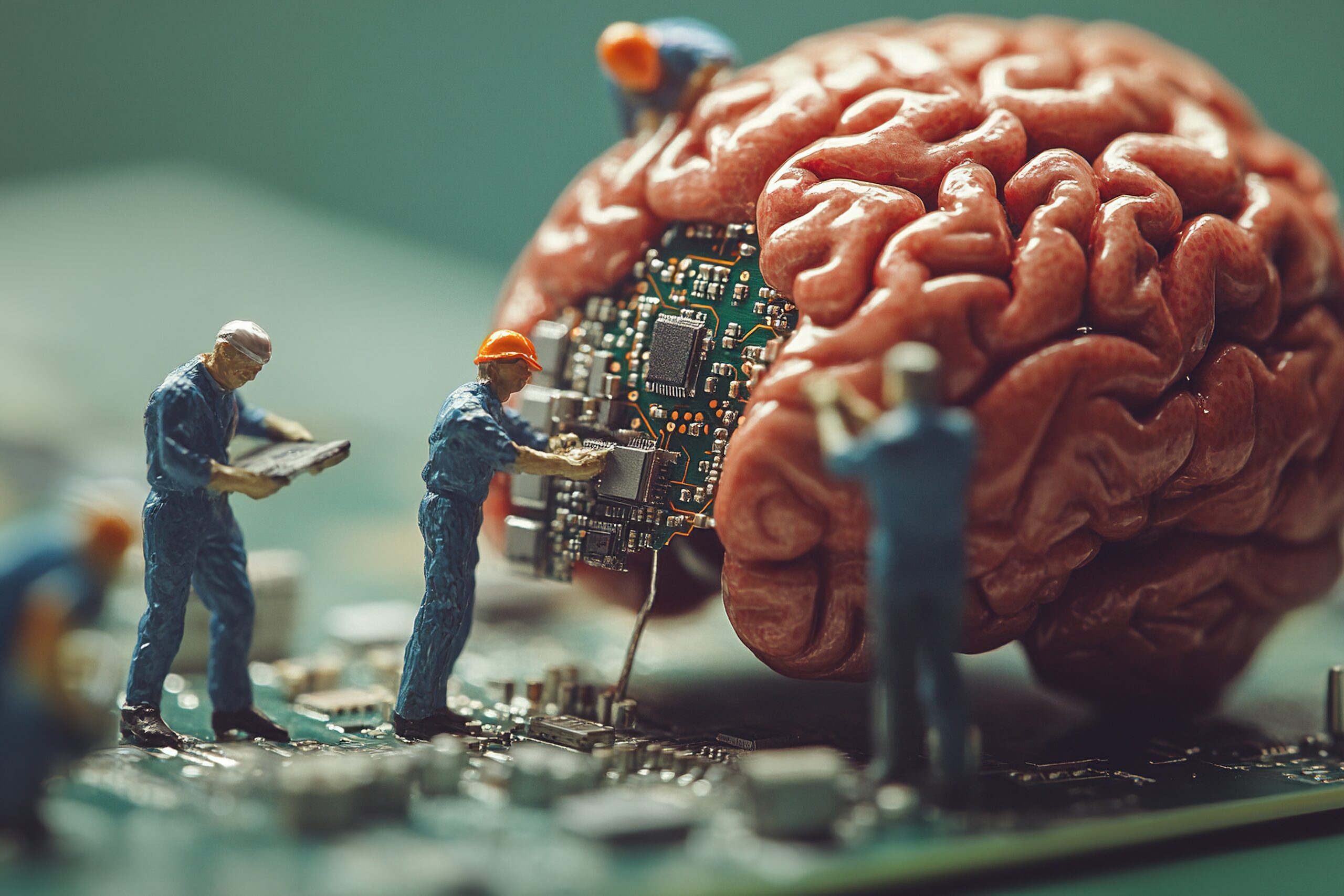 Engineers are repairing electronic brains.