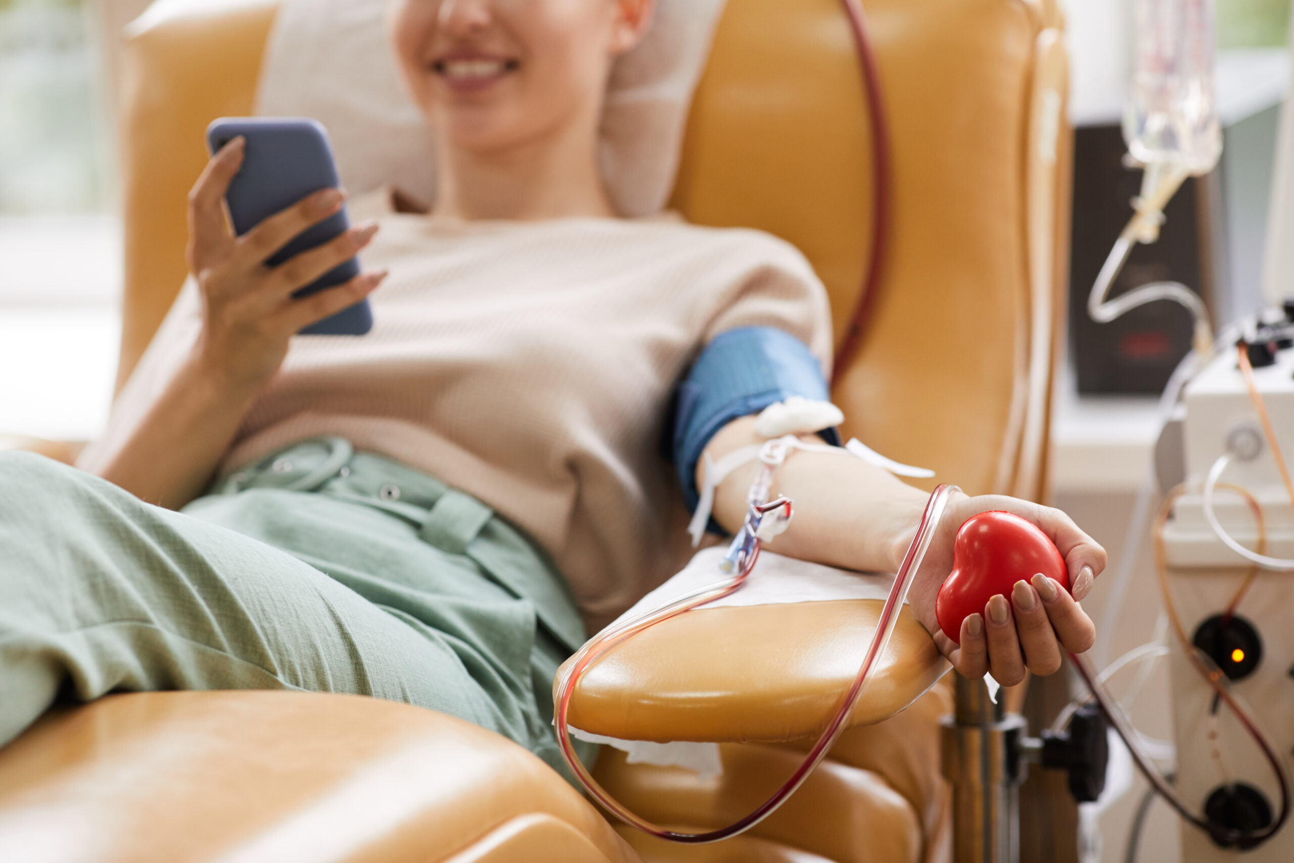 Donor donating blood